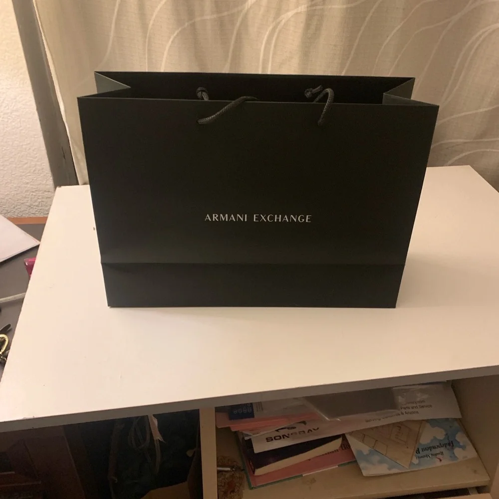 A/X Armani Exchange Men's Black Shopping Bag - Picture 2 of 12